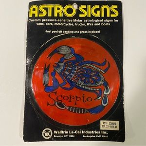 Vintage 70s Wallfrin Astro Signs Zodiac Astrology Sticker Decal Scorpio ♏️